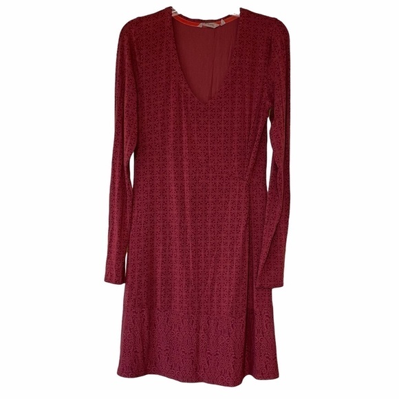 Athleta Dresses & Skirts - Athleta V Neck Long Sleeve Dress Burgundy Sz Small